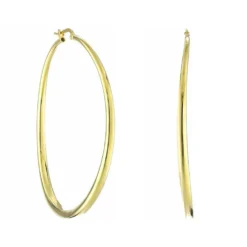 Roberto Coin XL Graduated Curved Hoop Earrings 18K