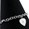 Rolo Bracelet with Heart Charm, Sterling Silver
