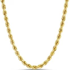 Rope Chain Necklace, 14K Yellow Gold