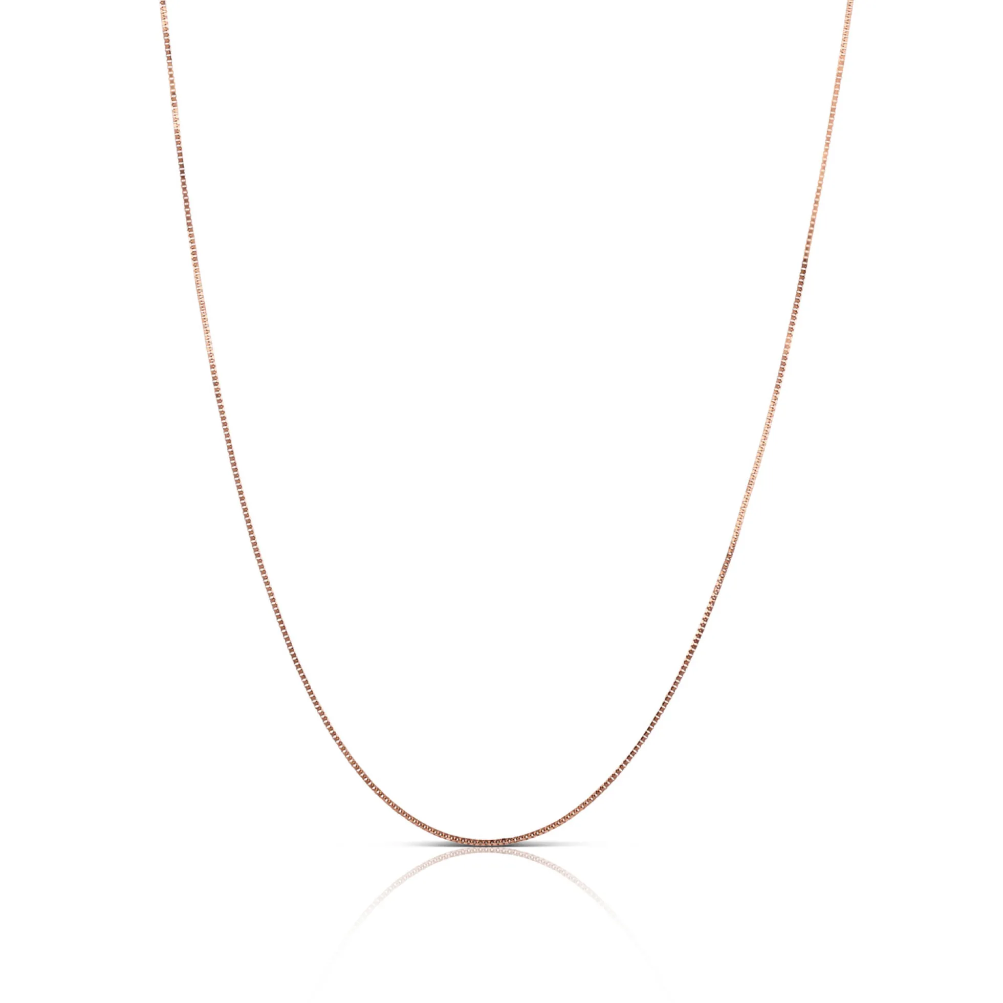 Rose Gold Adjustable Box Chain 14K, 22"
