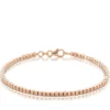 Rose Gold Adjustable Diamond Cut Bead Bracelet 14K