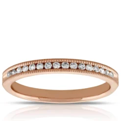 Rose Gold Diamond Band 14K, 1/7 ctw.