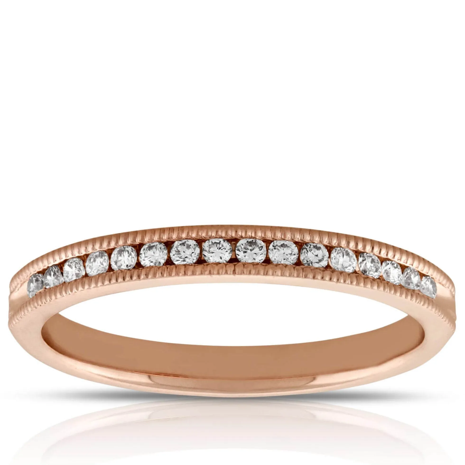 Rose Gold Diamond Band 14K, 1/7 ctw.