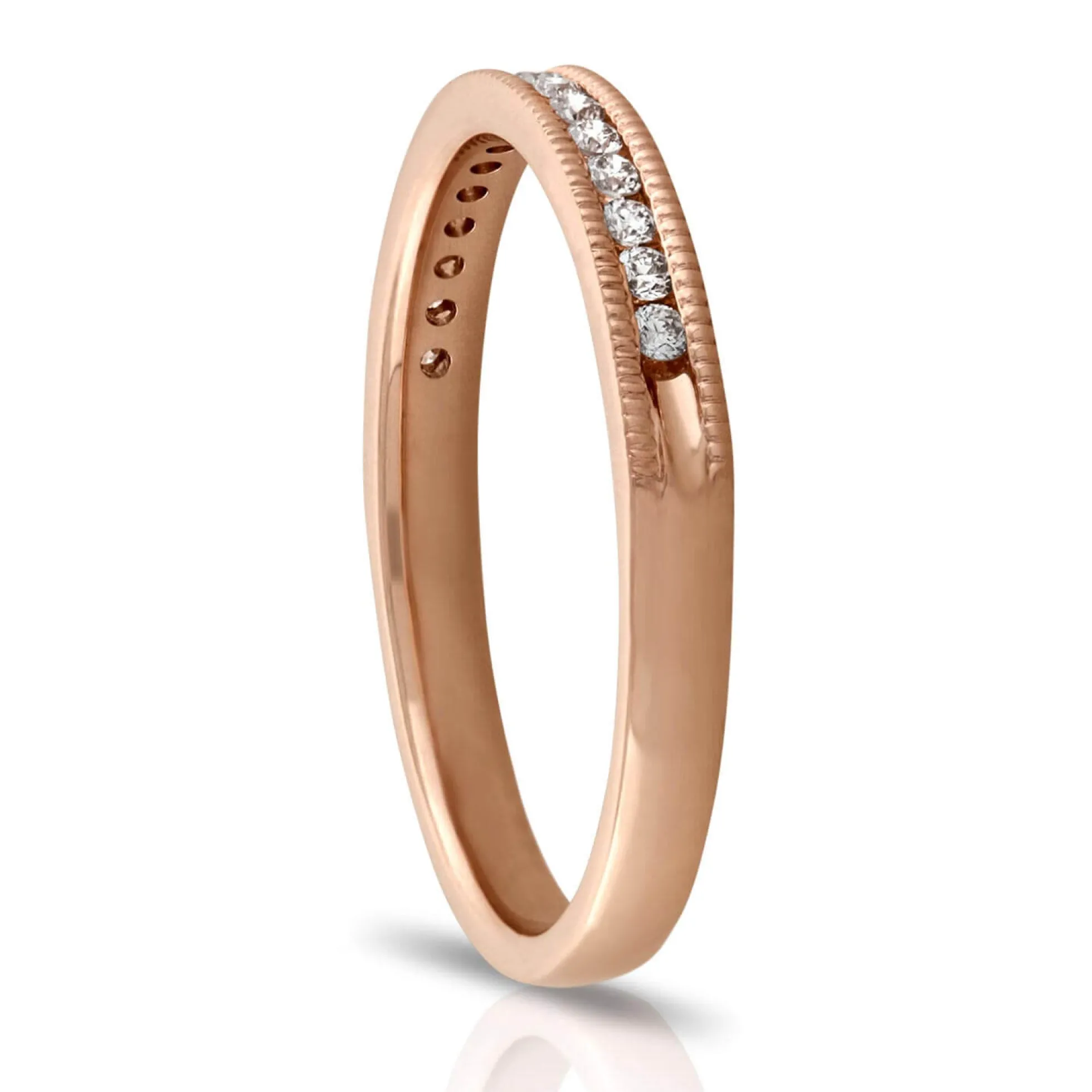 Rose Gold Diamond Band 14K, 1/7 ctw.