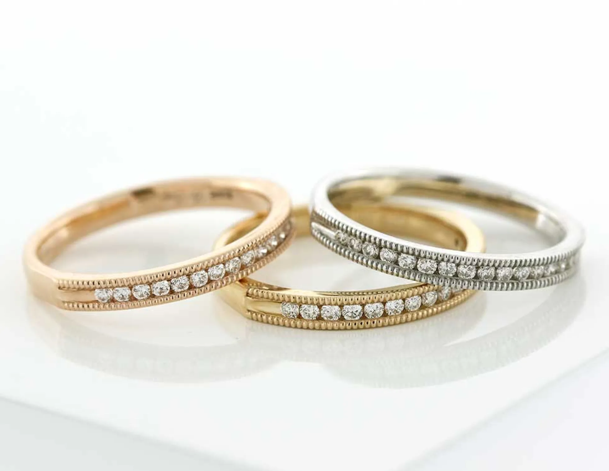 Rose Gold Diamond Band 14K, 1/7 ctw.