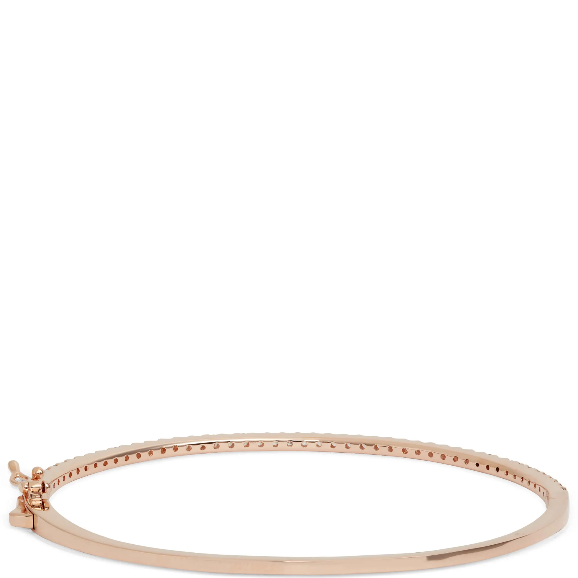 Rose Gold Diamond Bangle Bracelet 14K
