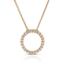 Rose Gold Diamond Circle Pendant 14K, 1/4 ctw.