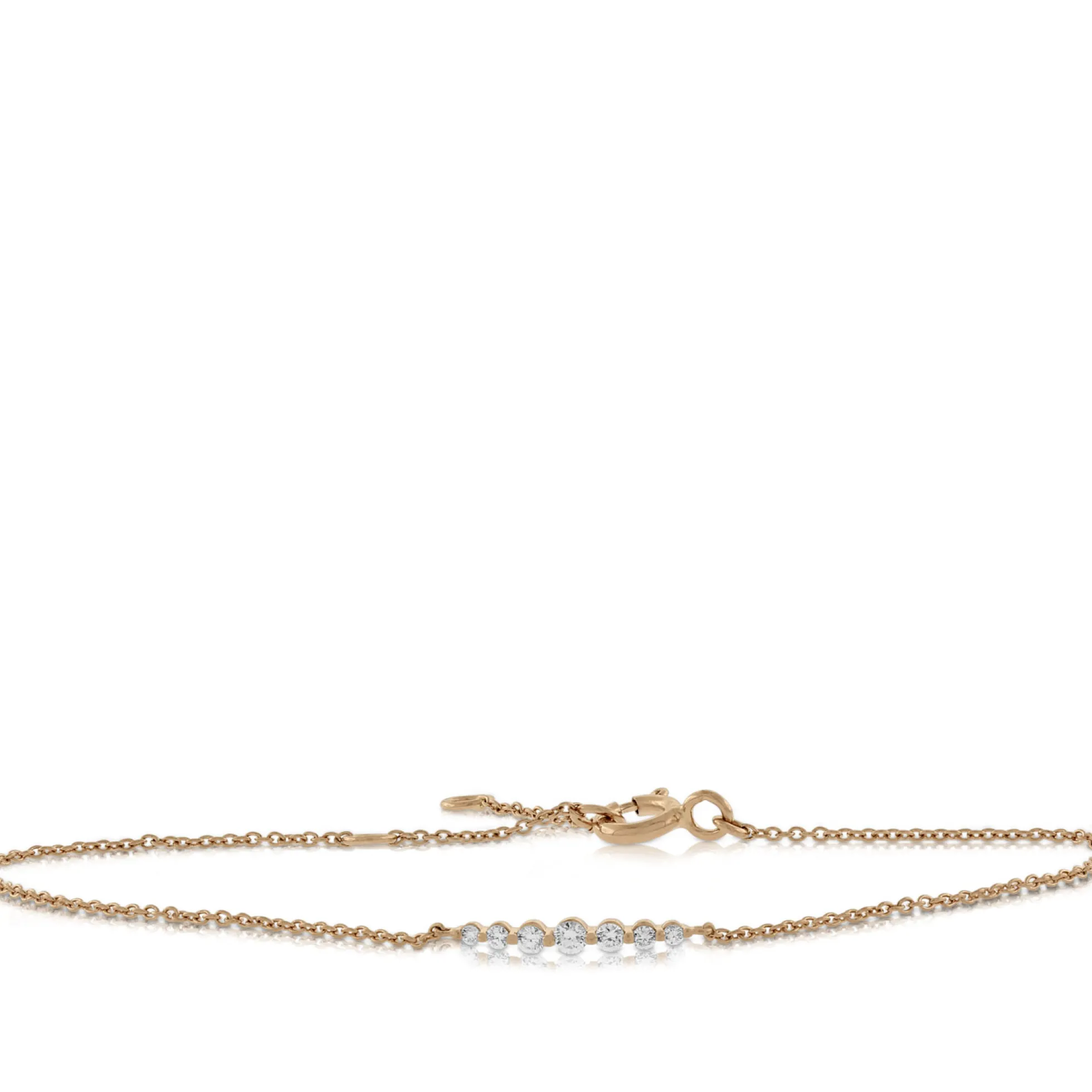 Rose Gold Diamond Station Bracelet 14K