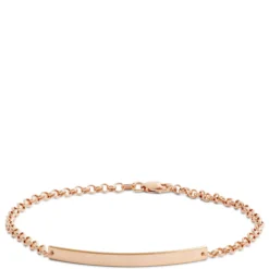 Rose Gold Engravable Bar Bracelet 14K