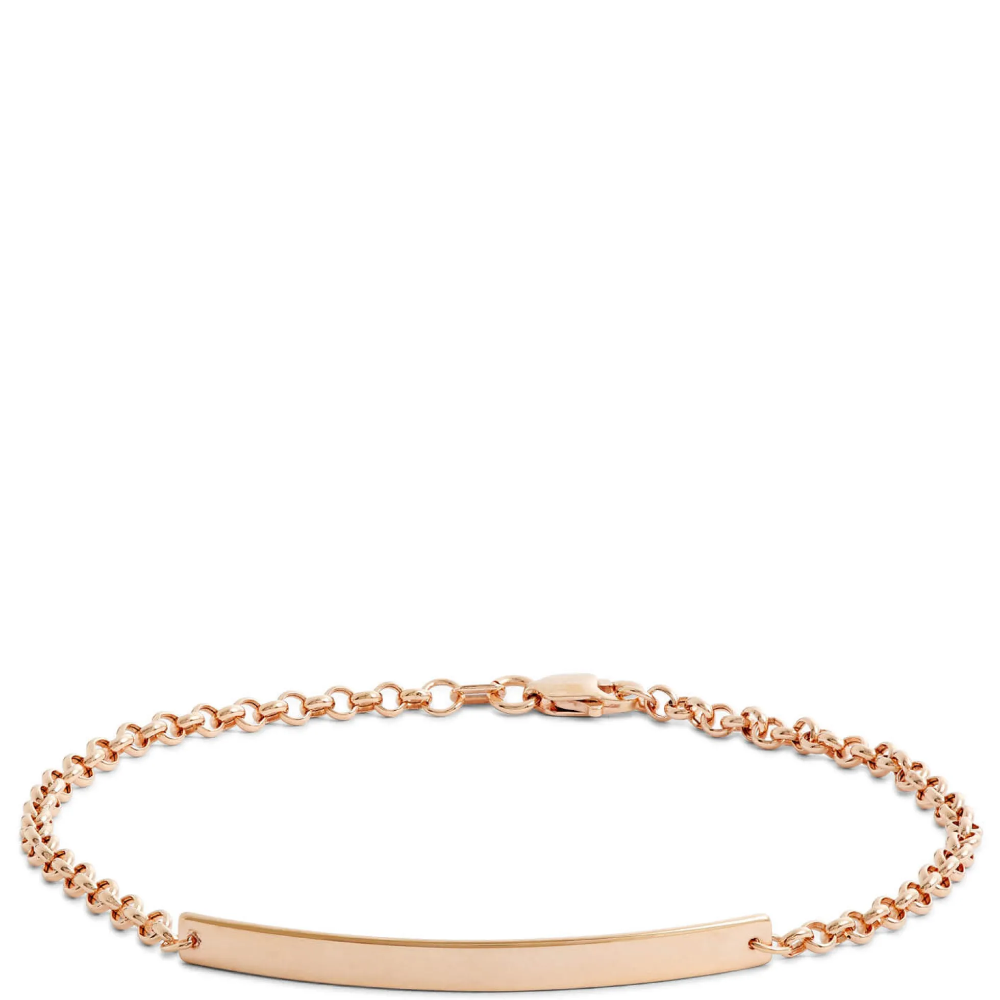 Rose Gold Engravable Bar Bracelet 14K