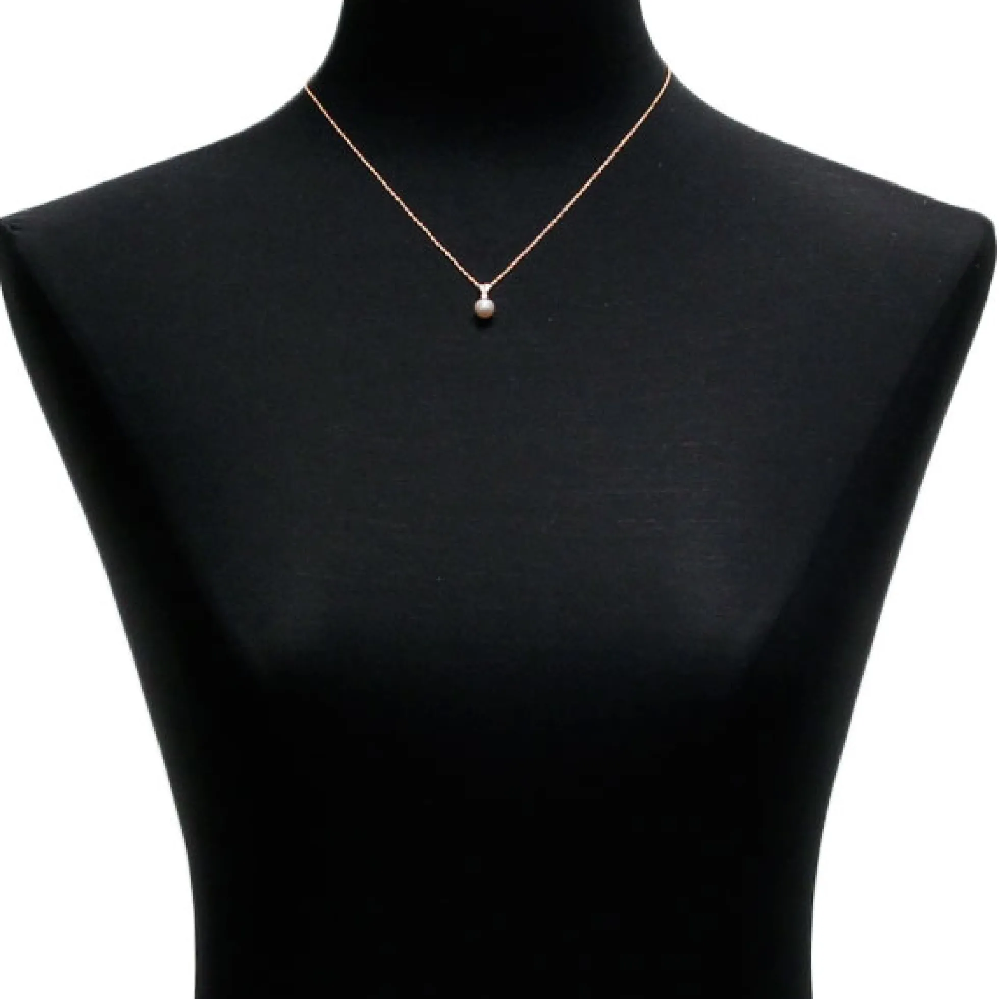 Rose Gold Freshwater Cultured Pearl & Diamond Pendant 14K