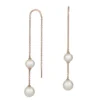 Rose Gold Freshwater Cultured Pearl Threader Earrings 14K