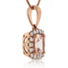Rose Gold Morganite & Diamond Pendant 14K