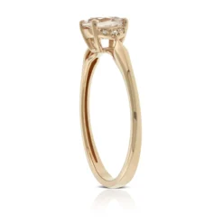 Rose Gold Morganite & Diamond Ring 14K