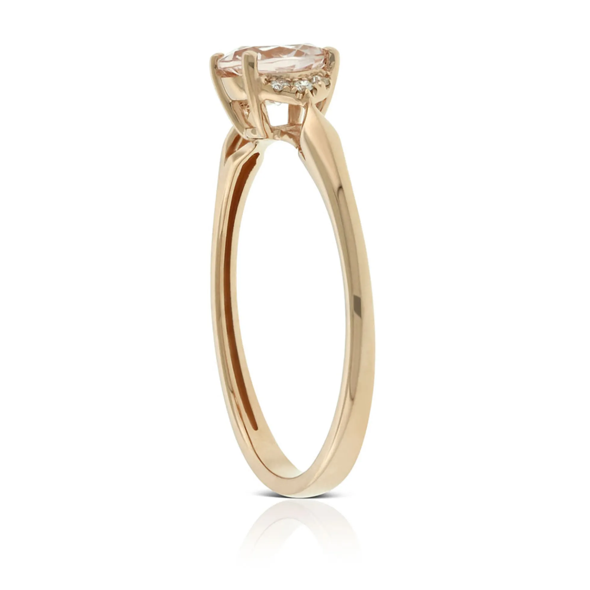 Rose Gold Morganite & Diamond Ring 14K