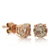 Rose Gold Morganite Stud Earrings 14K