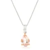 Rose Gold Pear Morganite & Diamond Two-Tone Necklace 14K