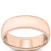 Rose Gold Polished Edge Milgrain Comfort Fit 7mm Band 18K