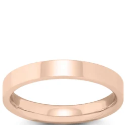 Rose Gold Polished Pipe Comfort Fit 3mm Band 14K