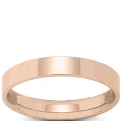 Rose Gold Polished Pipe Comfort Fit 4mm Band 14K
