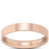 Rose Gold Polished Pipe Comfort Fit 4mm Band 18K