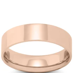 Rose Gold Polished Pipe Comfort Fit 6mm Band 14K