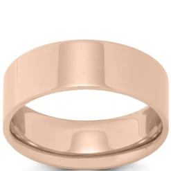 Rose Gold Polished Pipe Comfort Fit 7mm Band 14K
