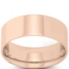 Rose Gold Polished Pipe Comfort Fit 8mm Band 14K