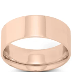 Rose Gold Polished Pipe Comfort Fit 8mm Band 18K