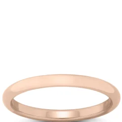 Rose Gold Polished Rounded Comfort Fit 2mm Band 14K