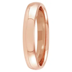 Rose Gold Polished Rounded Comfort Fit 4mm Band 14K