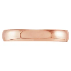 Rose Gold Polished Rounded Comfort Fit 4mm Band 14K