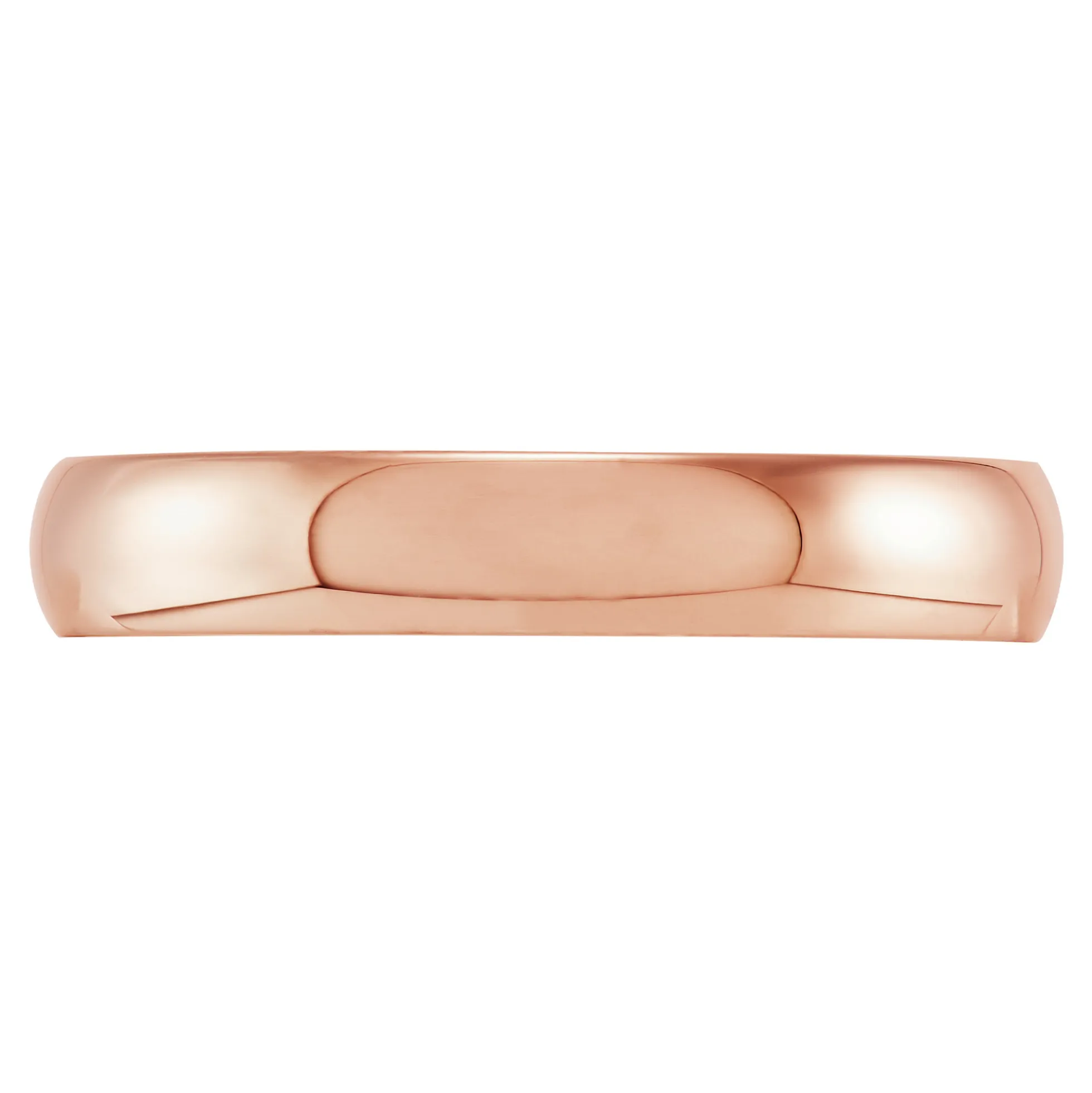 Rose Gold Polished Rounded Comfort Fit 4mm Band 18K