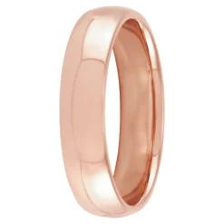 Rose Gold Polished Rounded Comfort Fit 5mm Band 14K