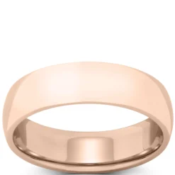 Rose Gold Polished Rounded Comfort Fit 6mm Band 14K