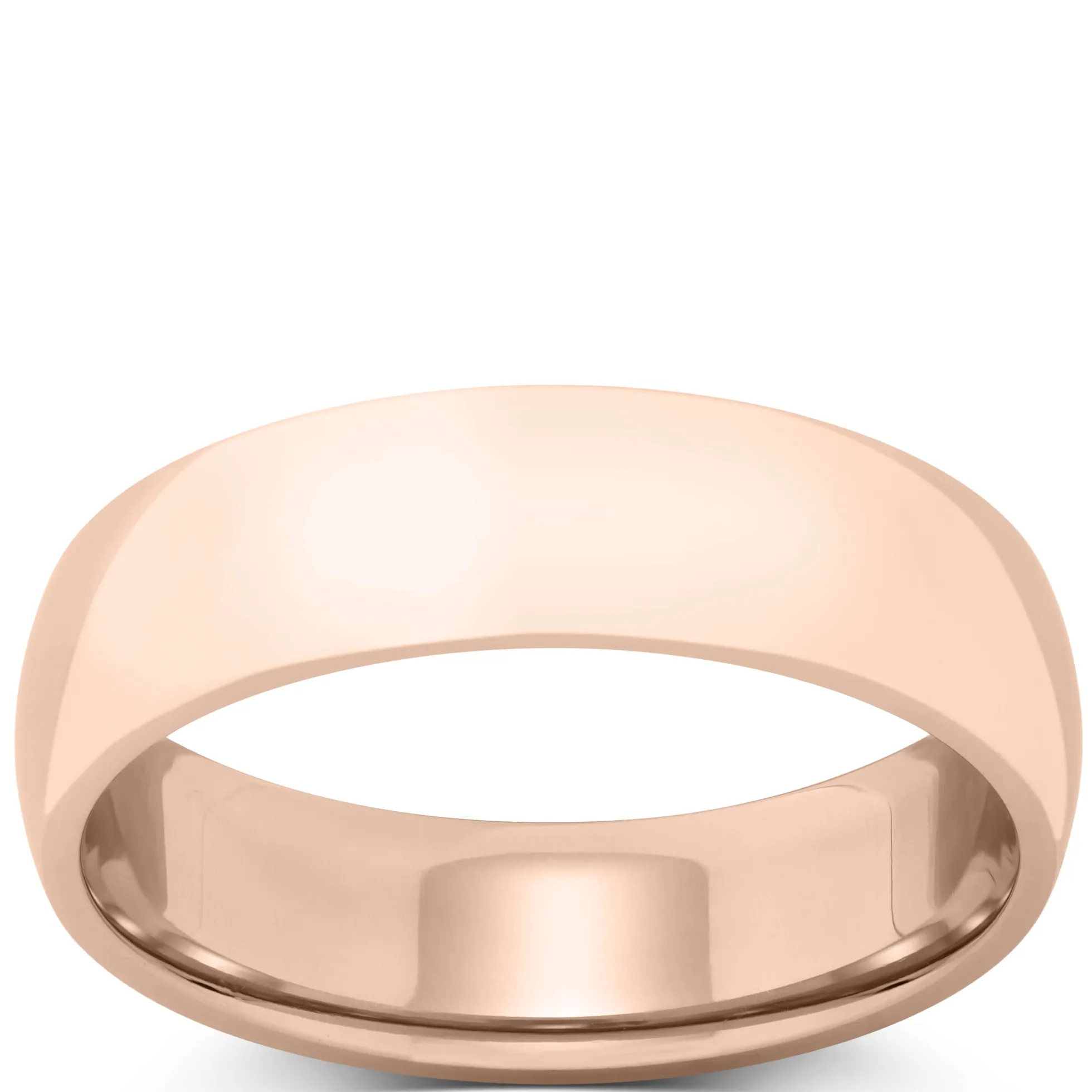 Rose Gold Polished Rounded Comfort Fit 6mm Band 14K