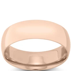 Rose Gold Polished Rounded Comfort Fit 7mm Band 14K