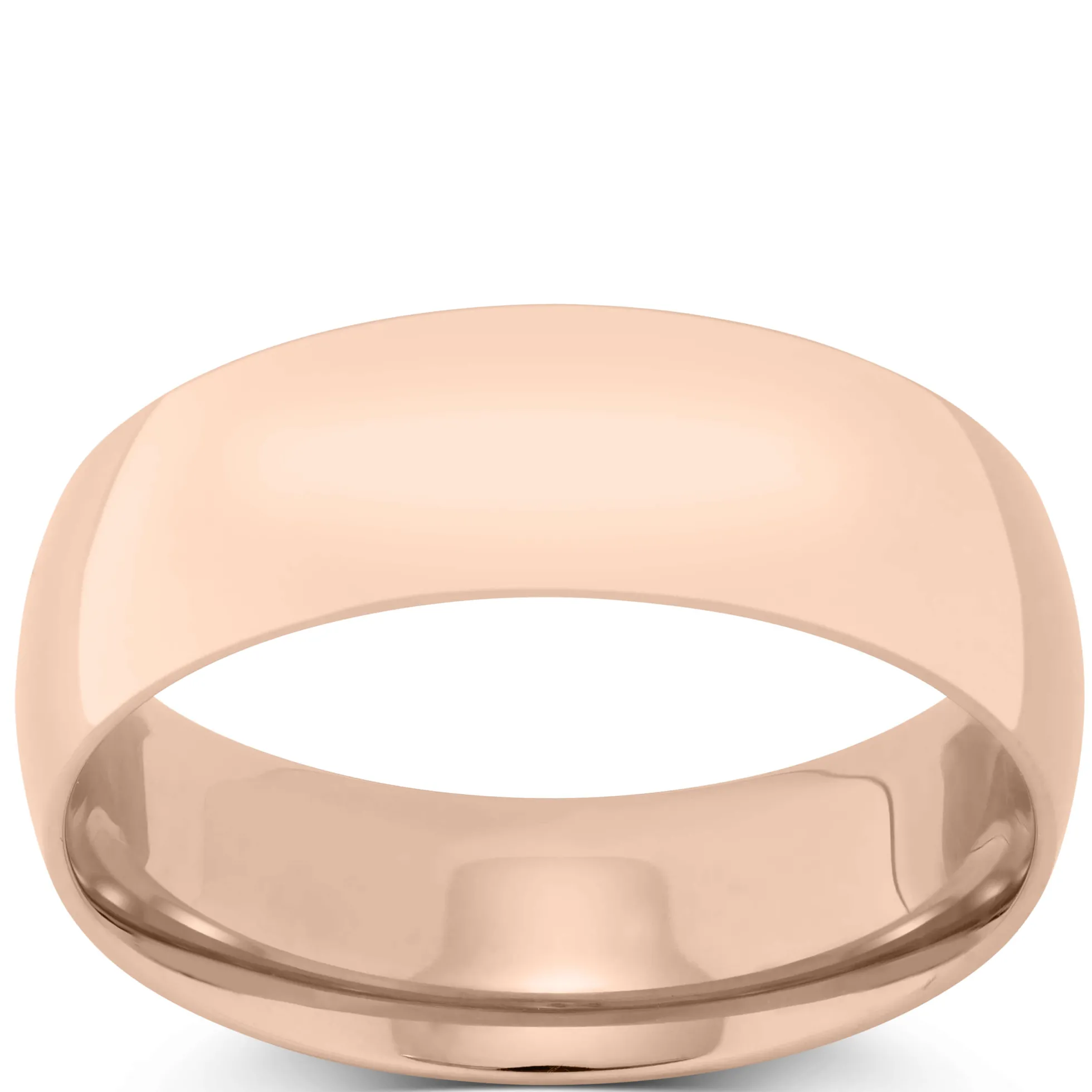 Rose Gold Polished Rounded Comfort Fit 7mm Band 18K