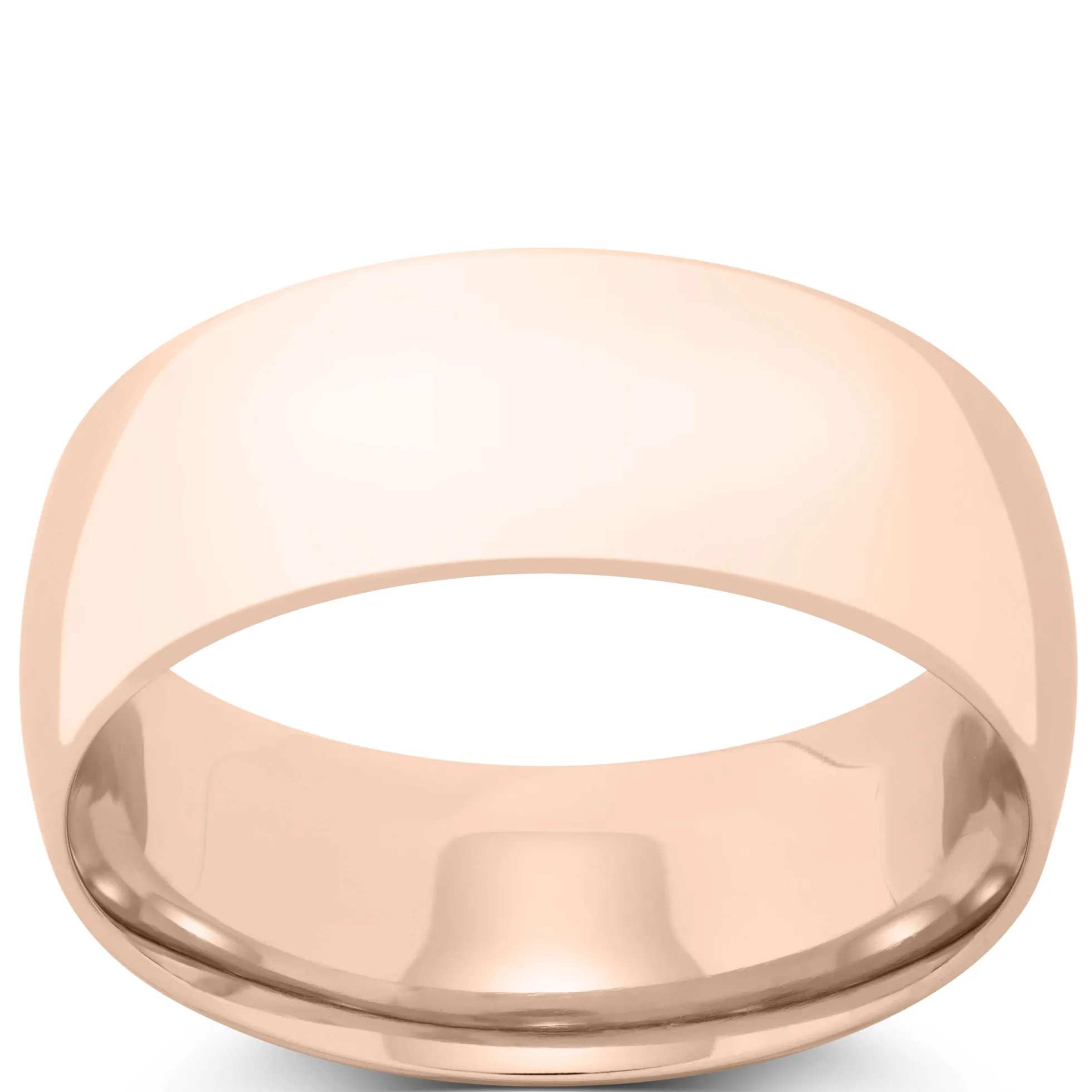 Rose Gold Polished Rounded Comfort Fit 8mm Band 18K