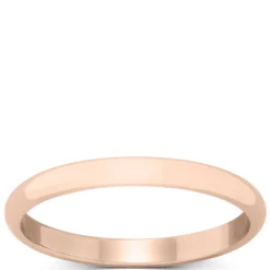 Rose Gold Polished Rounded 2mm Band 18K