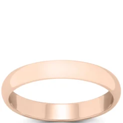 Rose Gold Polished Rounded 3mm Band 14K