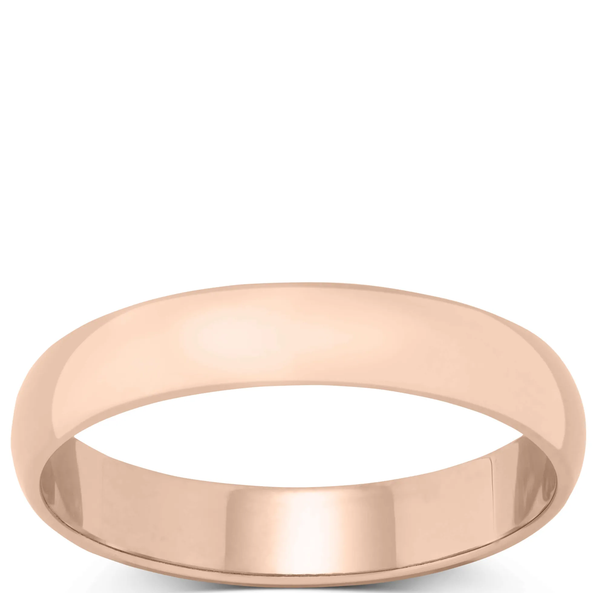 Rose Gold Polished Rounded 4mm Band 14K