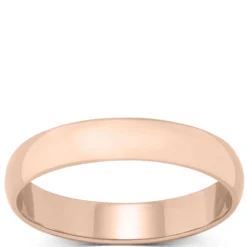 Rose Gold Polished Rounded 4mm Band 18K