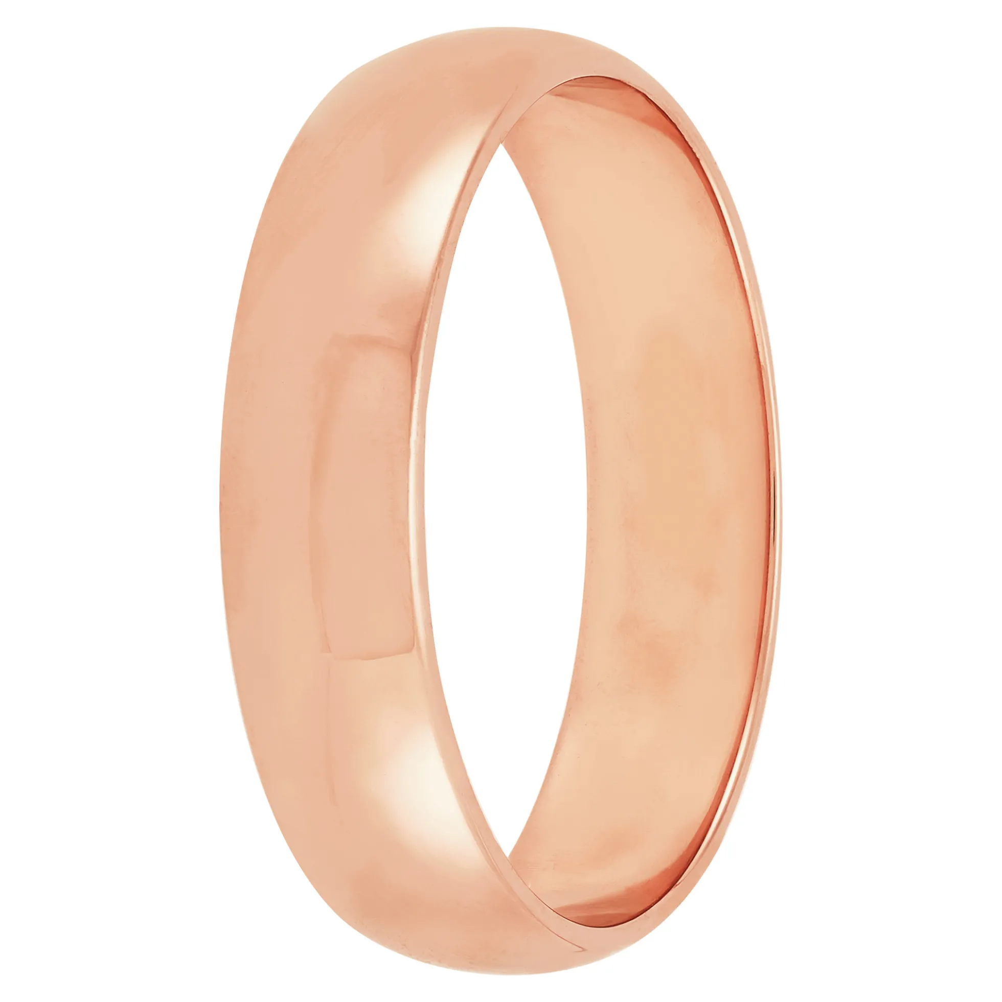 Rose Gold Polished Rounded 5mm Band 14K