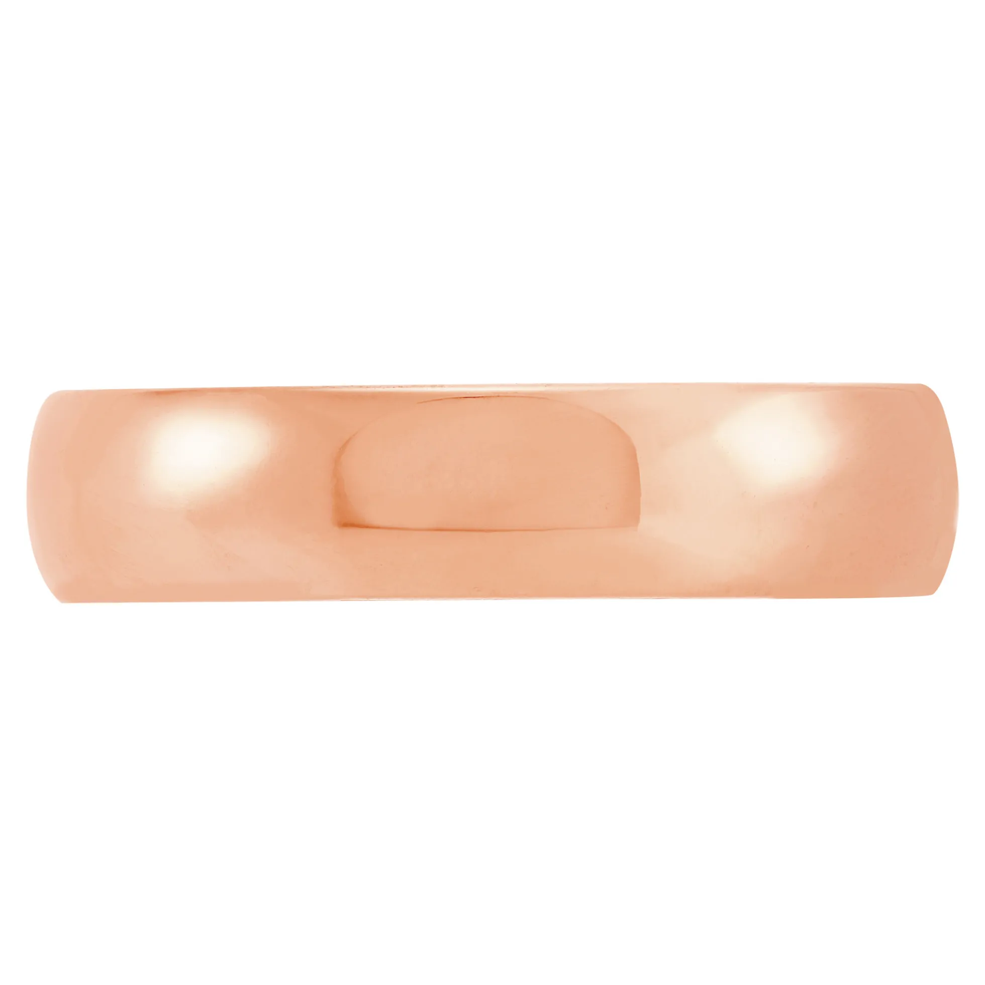 Rose Gold Polished Rounded 5mm Band 14K