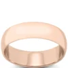 Rose Gold Polished Rounded 6mm Band 14K