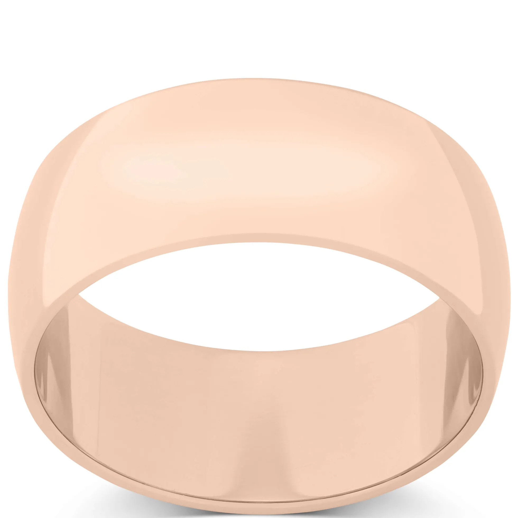 Rose Gold Polished Rounded 8mm Band 18K