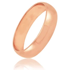 Rose Gold Polished Rounded 5mm Band 18K