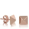 Rose Gold Pyramid Earring 14K
