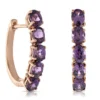 Rose Gold Rhodolite Garnet Hoop Earrings 14K